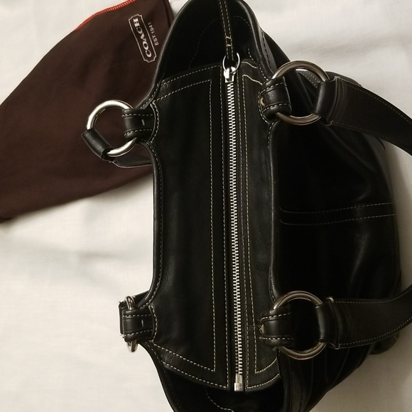 Coach Black Leather Medium Satchel with Top Zipper & Dust Bag, $65 - Picture 9 of 11